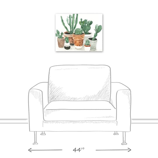 Cactus In Pots 20" x 16" Canvas Wall Art